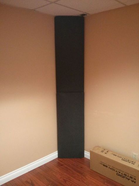 DIY Bass Traps: You NEED These in Your Studio - Produce Like A Pro Diy Acoustic Panels, Acoustic Panels Diy, Sanctuary Decor, Small Home Theaters, Music Room Design, Drum Room, Acoustic Fabric, Bass Trap, Recording Studio Home