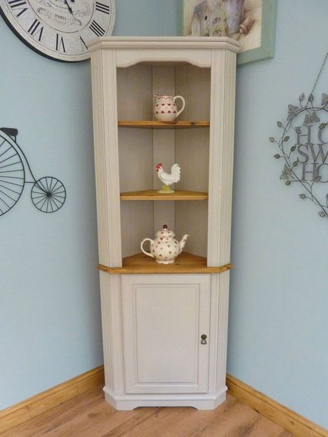 Beautiful Painted Shabby Chic Pine Corner Unit Storage Shelves Cabinet Dresser in Home, Furniture & DIY, Furniture, Cabinets & Cupboards | eBay Corner Unit Upcycle, Shabby Chic Dresser Diy, Shabby Chic Furniture Painting, Corner Hutch, Shabby Chic Furniture Diy, Muebles Shabby Chic, Shabby Chic Shelves, Shabby Chic Storage, Shelves Cabinet