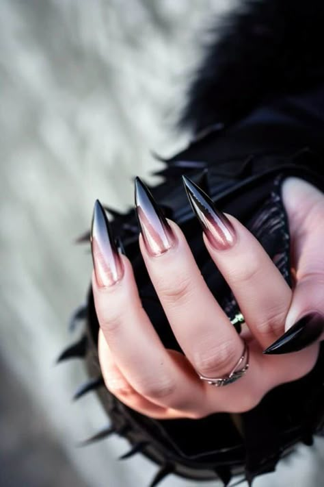 25 Romantic Goth Nails to Unleash Your Darkly Dreamy Side - Luxe Luminous Dark Romance Nails, Gothic Nail Art, Wedding Acrylic, Witchy Nails, Gothic Nails, Claw Nails, Goth Nails, Pointed Nails, Stiletto Nails Designs