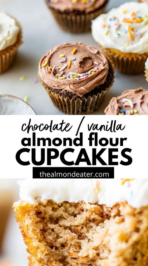 Almond Flour Cupcakes, Chocolate Avocado Cake, Almond Flour Desserts, Gluten Free Cupcakes Vanilla, Gluten Free Dessert, Baking With Almond Flour, Gluten Free Cupcakes, Almond Flour Recipes, Kinds Of Desserts