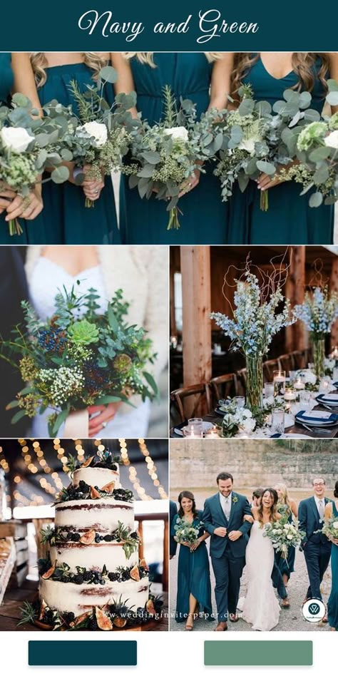 Green Garden Wedding Theme, Green Garden Wedding, Wedding Centerpeices, Garden Wedding Theme, Blue Fall Wedding, Wedding Dreses, Theme Green, Reception Table Settings, Wedding Color Palettes