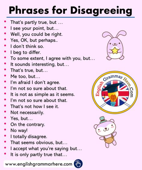 Phrases for Disagreeing in English - English Grammar Here Agree And Disagree Phrases, Chirstmas Decor, Prepositional Phrases, English Skills, Improve English, Sentence Starters, English Learning Spoken, Essay Writing Skills, Conversational English