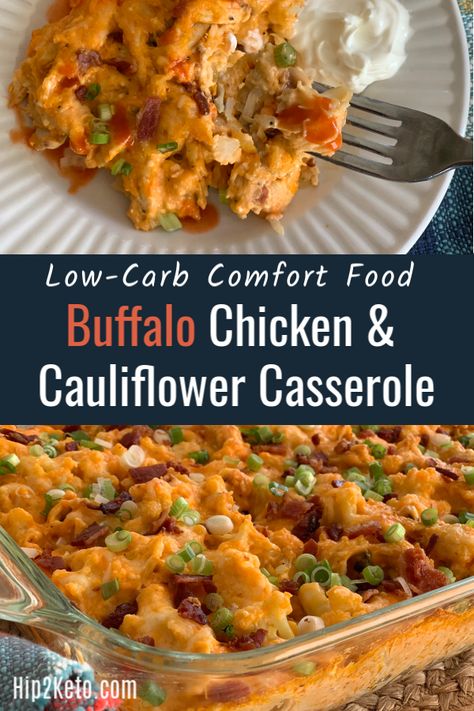 Buffalo Chicken Cauliflower Casserole, Buffalo Chicken Cauliflower, Chicken Cauliflower Casserole, Easy Suppers, Keto Board, Keto Casseroles, Low Fat Low Carb, Low Carb Low Fat Recipes, Chicken Cauliflower