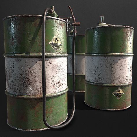 Evil Tower, Barber Logo, Hard Surface Modeling, Oil Barrel, Props Concept, Metal Barrel, Old Gas Stations, Substance Designer, Consciousness Art