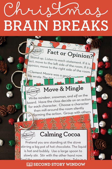 Christmas themed brain breaks are a great way to bring seasonal fun into our school days in December and give our students a chance to refocus, refresh, and recharge. These free Christmas Brain Breaks are the perfect indoor movement activity to add to your day! #christmasactivities #christmaseducational #brainbreaks Christmas Elementary Activities, Christmas Brain Breaks, December Lesson Plans, Christmas Elementary, December Lessons, Help Kids Focus, Christmas Freebie, December Activities, Teacher Freebies