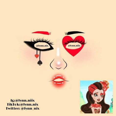 Halloween Maquillaje, Maquillage Goth, Queen Of Hearts Halloween, Queen Of Hearts Makeup, Lizzie Hearts, Queen Of Hearts Costume, Makeup Drawing, Halloween Makeup Pretty, Makeup Face Charts