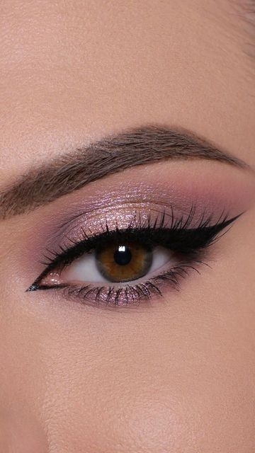 Dusty Rose Dress Makeup Look, Huda Beauty Rose Quartz Palette Looks, Homecoming Makeup Looks For Brown Eyes, Mauve Makeup Look Dusty Rose, Soft Glam Prom Makeup, Soft Fairy Makeup, Mauve Makeup Look, Glam Eye Makeup Tutorial, Rose Quartz Palette