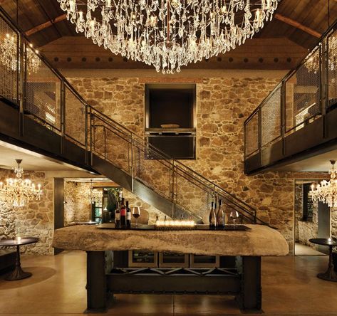 Wine Vault, Wine Tasting Room, Patio Spaces, Modern Shop, Tasting Room, Bath Furniture, Mediterranean Style, Napa Valley, Restoration Hardware