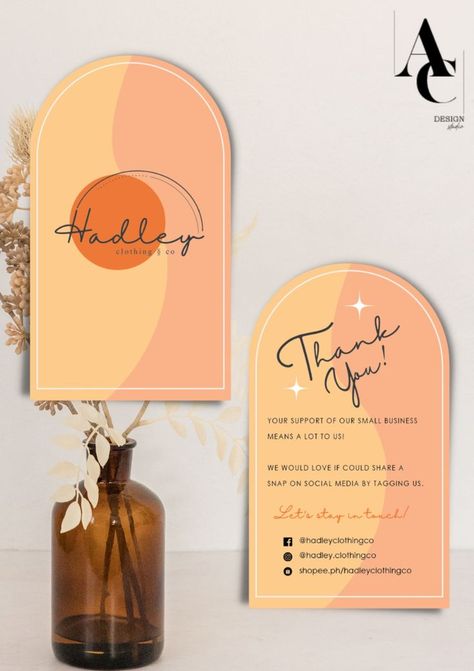 1, 2, or 3? Which do you prefer? Arch Shaped Thank You Card for your business! Visit us on Instagram for more! @acdesignstudio.ph
#branding #thankyoucard #businesscard #graphicdesign #design #pinterestideas #marketing #pinterest #instagram #aesthethic Arch Shape, Printable Thank You Cards, Fabric Shop, Rosé Wine Bottle, Card Ideas, Business Card, Business Cards, Thank You Cards, Origami