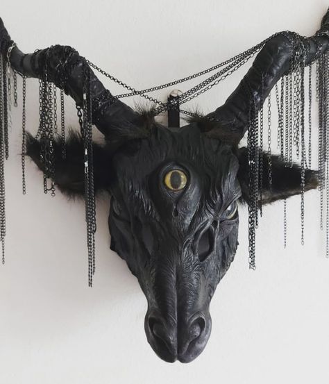 Goat Mask, Salem Witches, Mask Sculpture, Creepy Halloween Costumes, Paper Mache Mask, Goat Head, Dragon Costume, Halloween Gothic, Lost Souls