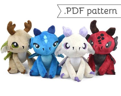 **THIS IS FOR A SEWING PATTERN, IT IS NOT FOR A FINISHED PLUSH** Instruction Language: ENGLISH  ⌠ floppy dragon plush .pdf pattern ⌡  This listing is for a .pdf instant download of a plush sewing pattern. It features a cute dragon with floppy arms and legs that allow you pose it! The dragons are Elemental Monster, Sewing Animals, Plush Sewing, Basic Sewing Kit, Backpack Pattern Sewing, Backpack Sewing, Dragon Eyes, Cute Dragon, Fire And Water