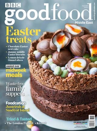 Cover of "BBC Good Food ME - 2019 April" Easter Nest Cake, Easter Biscuits, Dinner Party Dishes, Family Supper, Tv Chefs, Bbc Good Food, Culinary Travel, Midweek Meals, Hot Cross Buns