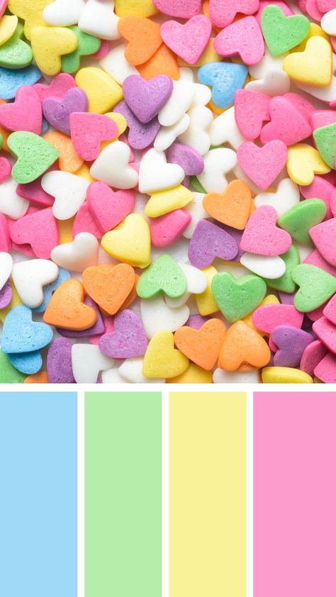 Donut Color Palette, Candy Colour Palette, Candy Color Palette, Indoor Playground Design, Palette Challenge, Color Palette Challenge, Color Catalog, Color Pallete, Valentines Decor