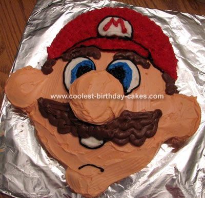 Mario Face, Mario Brother, Dozen Cupcakes, Homemade Birthday Cake, Birthday Cake Inspiration, Mario Birthday Cake, Super Mario Cake, Mario Cake, Diy Birthday Cake