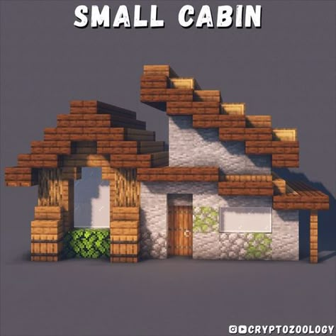 Checkout the tutorial for this Minecraft cabin on my YouTube! Small Minecraft Cabin, Minecraft Cabin, Minecraft Small House, Minecraft Medieval House, Minecraft Shops, Case Minecraft, Rumah Minecraft Sederhana, Minecraft Idea, Minecraft Structures