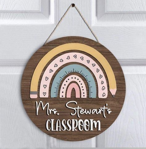 Teacher Welcome Signs, Teacher Door Sign, Sign For Door, Classroom Door Signs, Teacher Door Signs, Teacher Door Hangers, Teacher Name Signs, Teacher Door, Rainbow Sign