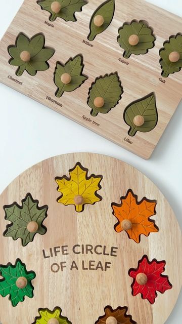 This Little Light Collective on Instagram: "These Wooden Leaf Puzzles make a perfect fall addition to any Waldorf, Montessori or Homeschool playroom! 
.
.
.
.
.
#woodtoy #wodtoys #waldorftoys #montessoritoys #handmadetoys #handmadetoy #playroominspo #playroom #learningthroughplaying #smallworldplay #homeschoolfun #montessorihomeschool #waldorfeducation #waldorfhomeschool" Diy Leaf Play Mat, Leaf Puzzle, Homeschool Playroom, Tender Leaf Toys Dollhouse, Waldorf Felt Play Mats, Leaf Play Mat, Waldorf Playroom, Laser Educational Toys, Fall Addition