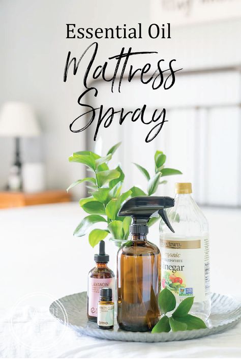 Essential OIl Mattress Spray Essential Oil Mattress Spray, Mattress Spray, All Natural Recipes, Aromatherapy Diy, Diy Cleaning Products Recipes, Homemade Essential Oil, Natural Cleaning Recipes, Essential Oil Spray, Diy Essentials