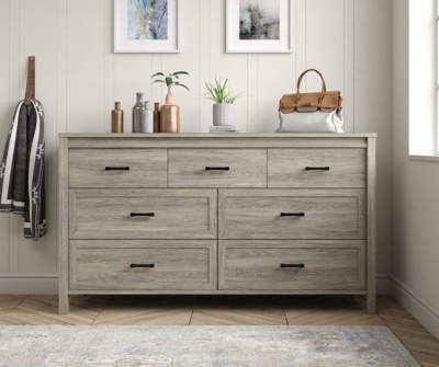 Shop Bedroom Dressers and Storage Dressers | Big Lots Rustic Dresser, Clear The Clutter, Large Dresser, Grey Dresser, Oak Dresser, 7 Drawer Dresser, Laminated Mdf, Dresser Sets, Modern Dresser