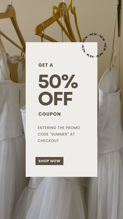 Brown Minimalist 50% Off Coupon Promo Code Instagram Story - Templates by Canva Jewelry Social Media Design, Insta Stories Template, Fashion Marketing Campaign, Sale Creative, Photo Collage Prints, Brown Minimalist, Video Content Marketing, Sale Campaign, Discount Design