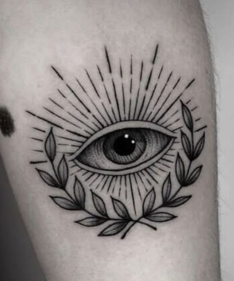 Seeing Eye Tattoo, Third Eye Tattoos, All Seeing Eye Tattoo, Eyeball Tattoo, Wreath Tattoo, Evil Eye Tattoo, Arm Band Tattoo, Tattoo Ideas Female, Knee Tattoo