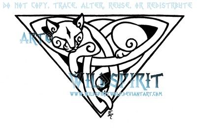 Celtic triquetra cat Celtic Wall Art, Celtic Cats, Celtic Animals, Celtic Artwork, Celtic Knot Tattoo, Sleepy Kitty, Knot Tattoo, Celtic Tattoo, Celtic Knot Designs