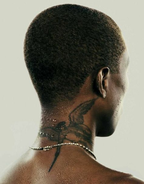 Pharrell Williams Tattoo Inspo Aesthetic Men, Pharrell Photoshoot, Tattoo Styles Men, Black Man Tattoo Ideas, Black People Tattoos Men, Black Tattoos Men, Black Men Tattoo Ideas, Tattoo Editorial, Pharrell Tattoo