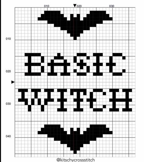 Witch Cross Stitch, Cross Stitch Quotes, Cross Stitch Fonts, Beginner Crochet Tutorial, Pixel Crochet, Tapestry Crochet Patterns, Pixel Pattern, Pixel Art Pattern, Crochet Cross