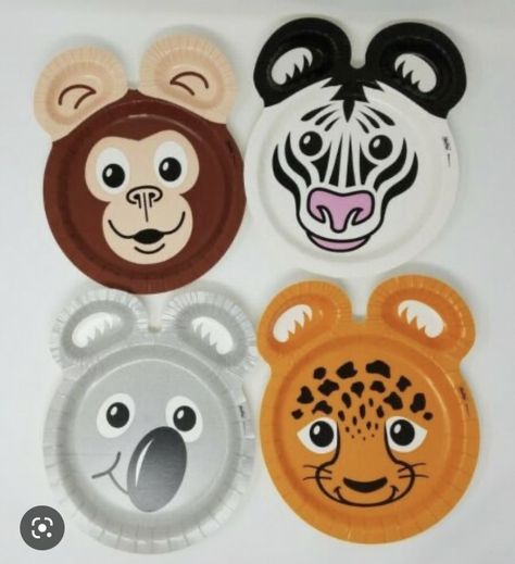 Paper Plate Animals, Animal Plates, Animal Babies, 23rd Birthday, Zoo Animal, Afterschool Activities, 20th Birthday, Baby Monkey, Animal Heads