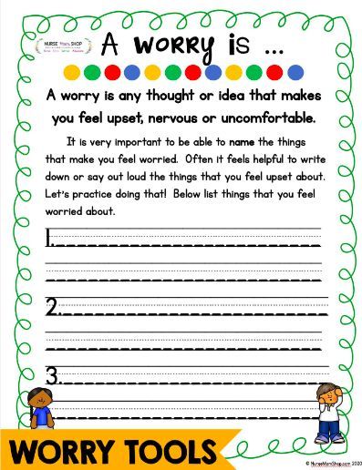 This could be helpful for students to use during writing centers when focusing on one emotion. This worksheet is using writing as the emotion, but the emotion could be interchangeable. Worry Journal, Counseling Tools, Social Emotional Activities, Counseling Kids, Elementary School Counseling, School Social Work, Counseling Activities, Child Therapy, Mindful Parenting