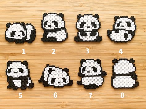 Perler Beads Art, Panda Keychain, Beads Art, Charm Keychain, Perler Bead, Cute Panda, Fridge Magnet, Phone Charm, Perler Beads