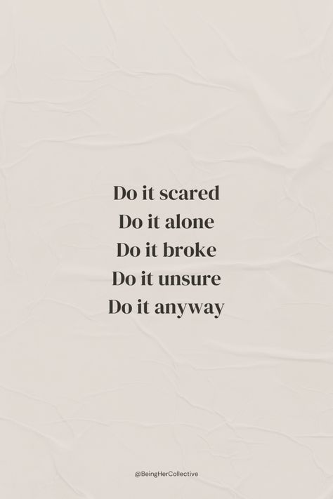 I can guarantee that the people you admire weren’t always confident doing the thing you wish you could do.   Do it scared   Do it alone   Do it broke   Do it unsure   Do it anyway  Don’t let anything hold you back!   #WallpaperAesthetic #Quotes #Motivation #Doitanyway #iphonewallpaper #cutetextquotes I Can Do This On My Own Quotes, Saving Someone Quotes, Can I Do It Quotes, Do It Anyways Quotes, Do Scary Things Quote, Scared Do It Anyway, I Can Do Better Quotes, Anything You Can Do I Can Do Better, Do It Tired Do It Scared Just Do It