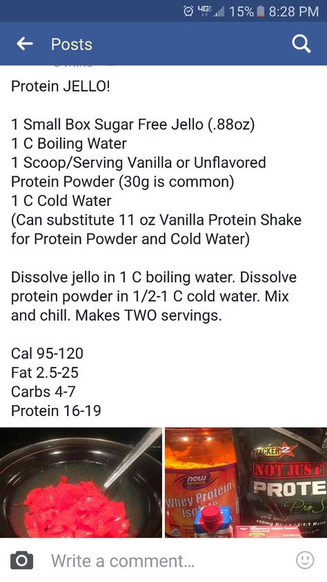 Protein Jello Gastro Sleeve Diet, Protein Jello Recipes, Protein Jello, Protein Powder Jello Pudding, Full Liquid Diet Bariatric Pre Op, Rny Gastric Bypass Recipes Liquid Diet, Jello Protein, Full Liquid Diet Bariatric Post Op, Protien Pudding Jello