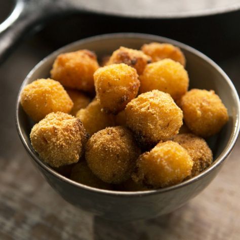 Hushpuppy Croutons - Farm Flavor Recipe Vivian Howard Recipes, Chef And The Farmer, Vivian Howard, Hush Puppies Recipe, 310 Nutrition, Louisiana Recipes, Spring Vegetables, Southern Cooking, 30 Minute Meals