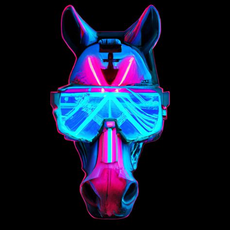 The Futuristic Cyberpunk Horse Sticker Futuristic Cyberpunk, Neon Cyberpunk, Anything Is Possible, Neon Lights, Neon Lighting, Cyberpunk, Marvel, Horses, Neon