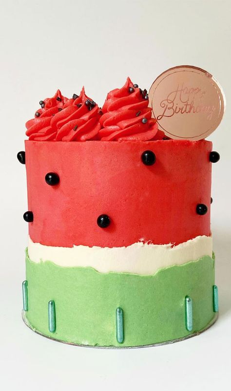 watermelon-inspired cake, summer-themed cake, summer theme cake, birthday cake, summer vibe cake, colorful cake, colourful cake ideas, tropical vibe cake, cherry cake Cake Summer Theme, Colourful Cake Ideas, Summer Cakes Ideas, Watermelon Cake Design, Summer Theme Cake, Birthday Cake Summer, Summer Party Cake, Colourful Cake, Summer Birthday Cake