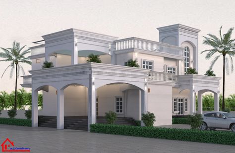 Indian House Design, Luxury Homes Exterior, Flat Roof House, Small House Front Design, Affordable House Plans, Arch House, Classic House Exterior, Small House Design Exterior, Civil Construction