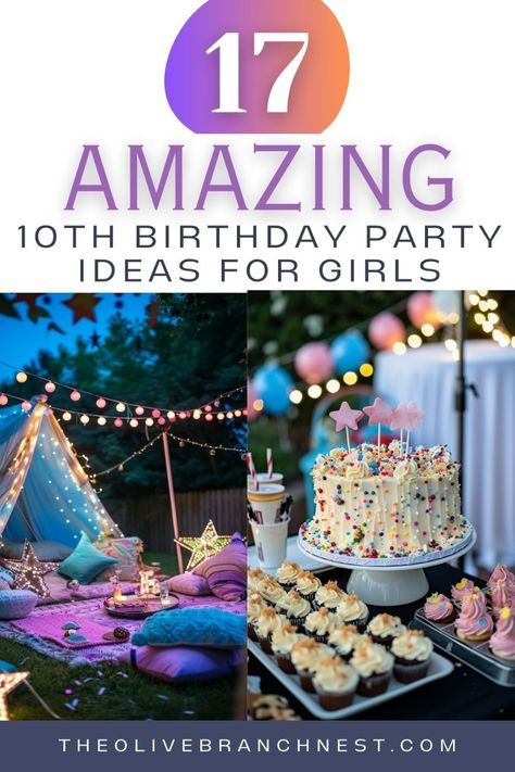 Discover the best themes and ideas for a fun-filled 10th birthday party for your girl. Create lasting memories with unique and engaging activities that reflect her interests and passions, making her tenth year celebration one for the books. Birthday Party Basement Decor, Girls 10th Birthday Party Ideas Themes, Tenth Birthday Party Themes, 10 Bday Party Ideas Girl, Birthday Party Games For 10 Year Girl, Birthday Party Themes For 10 Yr Girl, Birthday Party Ideas For 7 Year Girl, Birthday Theme For 10 Year Girl, Birthday Ideas 11 Girl