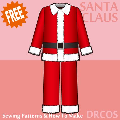 Drcos Patterns, Santa Pajamas, Santa Belts, Japanese Sewing Patterns, Pajama Pattern, Santa Suit, Free Sewing Patterns, Christmas Clothes, Lady L