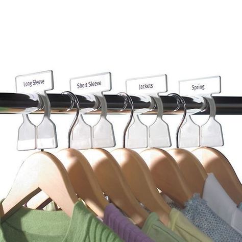 Clothing rack dividers that’ll make seasonal closet organization crazy easy. | 23 Products That Will Make Your Closet Your Happy Place Simple Division, Closet Organisation, Closet Planning, Baby Closet Organization, Closet Hangers, Baby Clothes Organization, Closet Dividers, Clothes Closet Organization, Organizing Labels