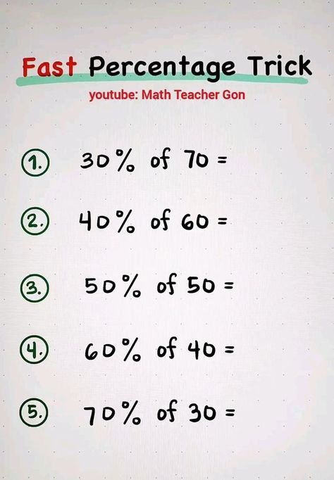 Fast Math Tricks, Percentages Math Trick, Fraction Tricks, Trick Math, Percentages Math, Prime Factorization, Teaching Math Strategies, College Algebra, Math Strategies