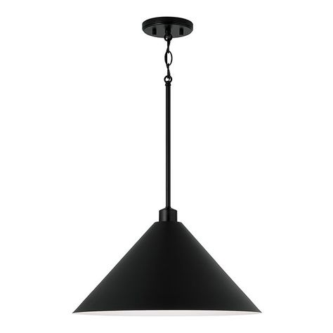 Alden 1-Light Pendant | Capital Lighting Fixture Company Black Kitchen Island Lighting, Capital Lighting Fixture, Pendant Light Styles, Large Pendant Lighting, Capital Lighting, Contemporary Pendant Lights, Black Pendant Light, Kitchen Island Lighting, Commercial Lighting