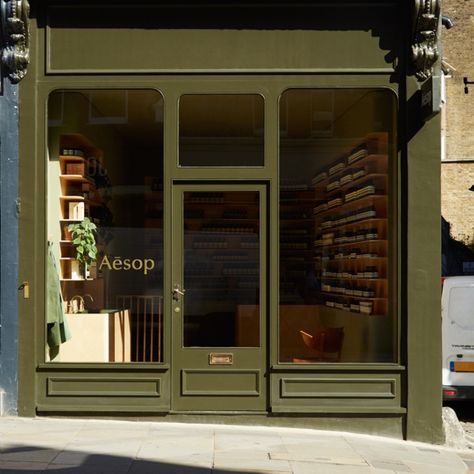 Aesop store, London – UK » Retail Design Blog Aesop Store, Storefront Doors, Store Concept, Storefront Design, Green Palette, Shop Fronts, Retail Store Design, Shop Front Design, Retail Design Blog