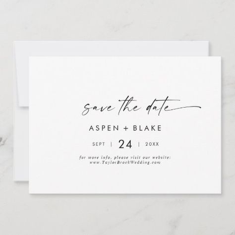 $2.86 | Modern Script Horizontal Save The Date #rustic wedding save the dates, elegant save the date, modern horizontal wedding announcement, fancy contemporary script, minimal basic simplistic pretty glam, classy minimalist romantic boho autumn, simple monochrome whimsical handwritten, spring summer bohemian typography k500, fall winter unique industrial lettering, classic luxury black white calligraphy Industrial Lettering, Rustic Wedding Save The Dates, Modern Boho Style, Lettering Typography, Save The Date Card, Unique Wedding Invitations, Design Minimal, Wedding Announcements, Free Birthday Invitation Templates