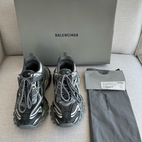 Balenciaga Track 2 Sneakers (Grey) Balenciaga Track 2, Balenciaga Track Sneakers, Track Sneakers, Fake Money, Track Shoes, Dope Outfits For Guys, Beige Outfit, Balenciaga Track, Balenciaga Shoes