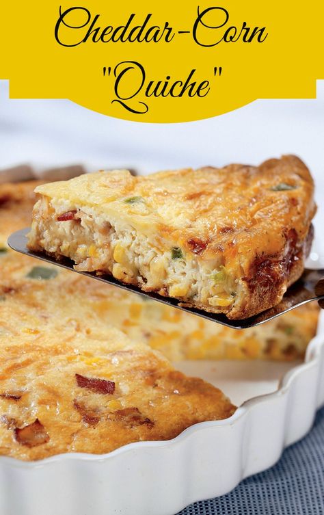 Everything is All Right Cheddar Corn Quiche Cheddar Sweet Corn Pie, Corn Quiche Recipe, Mexican Quiche Crustless, Zucchini Corn Quiche, Crustless Quiche 9x13 Pan, Hash Brown Crust For Quiche, Impossible Pie, Snacks Under 100 Calories, Healthy Sweet Snacks