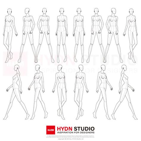 Fashion Figure Fashion Pose Template 9Head vol_03 | Etsy Pose Template, Fashion Illustration Template, Fashion Figure Templates, Fashion Pose, Fashion Illustration Poses, Fashion Model Sketch, Figure Fashion, Fashion Figure, Fashion Figure Drawing