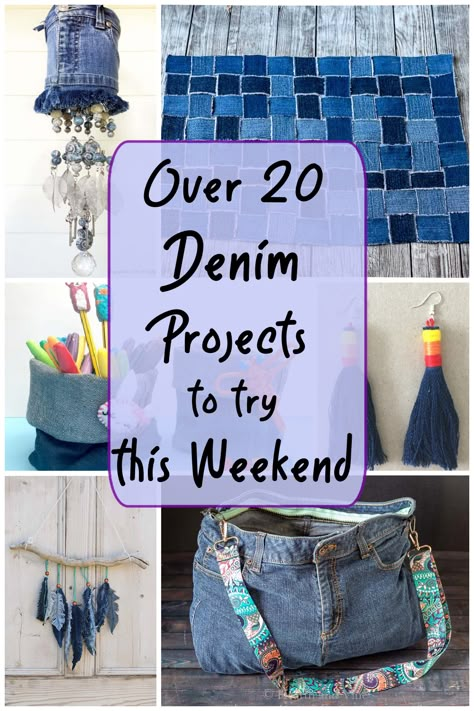 Learn what to do with old jeans with this interesting list of denim projects that are easy and practical to create. Old Jeans Projects, Jean Crafts Ideas, Denim Jeans Diy, Upcycled Denim Diy, Diy Jeans Crafts, Jeans Upcycle, A Spoonful Of Sugar, Denim Scraps, Denim Bag Patterns