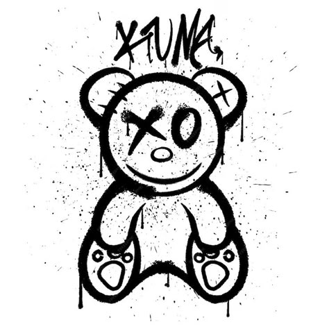 Premium Vector | Vector graffiti spray paint cute teddy bear isolated vector illustration Graffiti Teddy Bear, Airbrush Graffiti, Graffiti Art Drawings, Alphabet Graffiti, Graffiti Spray Paint, Teddy Bear Drawing, Graffiti Words, Graffiti Illustration, Bear Spray