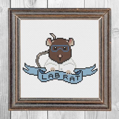 Rat Cross Stitch, Lab Rats, Subversive Cross Stitch, Science Themes, Help Others, Dark Backgrounds, Rats, Blackwork, Cross Stitch Pattern